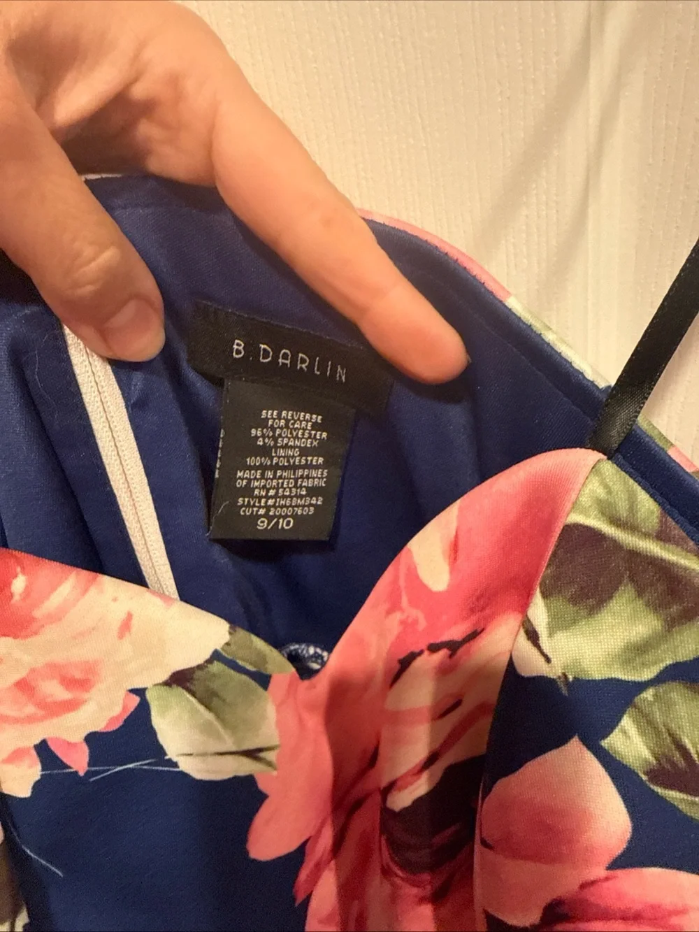 B. Darlin Navy Dress with Pink Floral Print